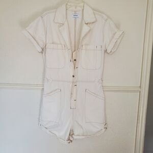 Pistola Cream Short Sleeve Jumpsuit Romper Size M